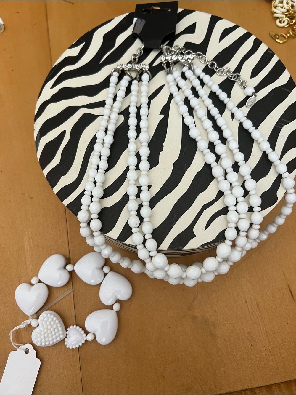 Tarina Tarantino White Beaded Necklace and bracelet Set - Brand Unspecified